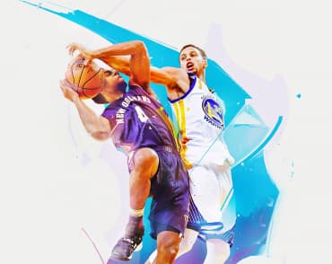 Art of two basketball players